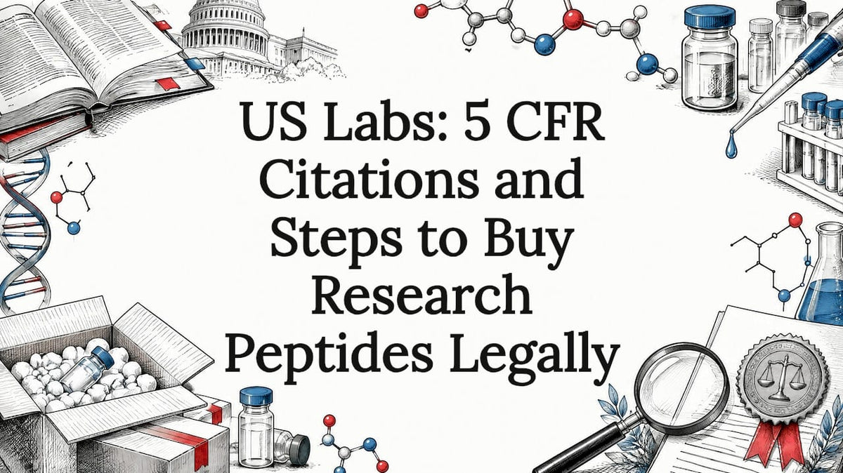 Legal research peptide article title card