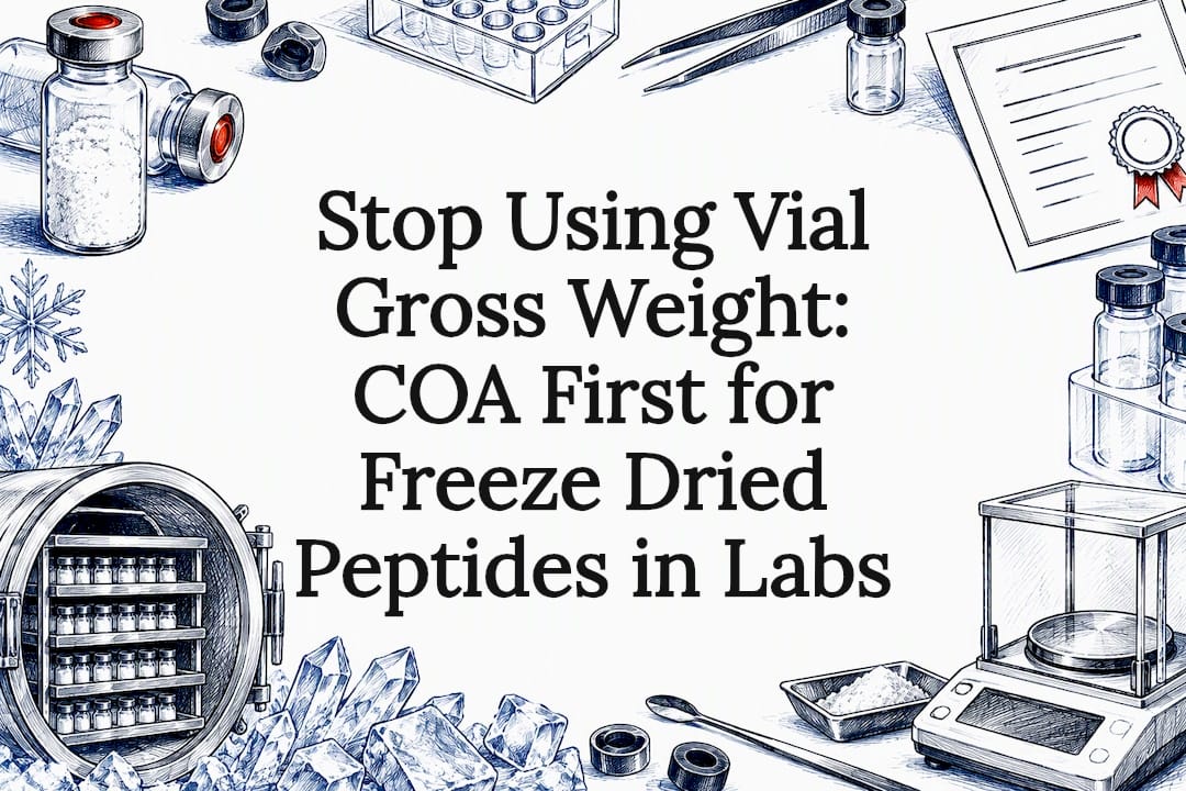 Freeze-dried peptide quality title card