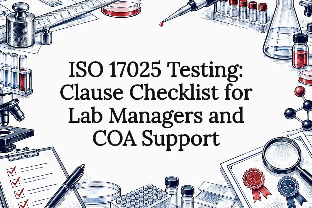 Decorative ISO 17025 title card illustration