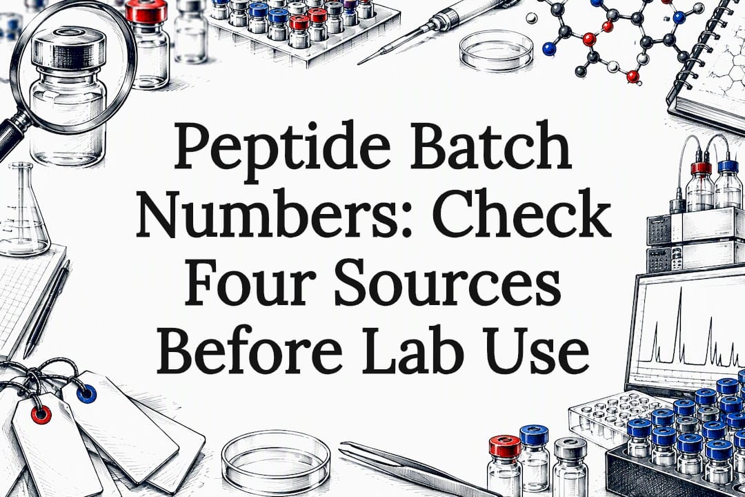 Peptide batch traceability title card illustration