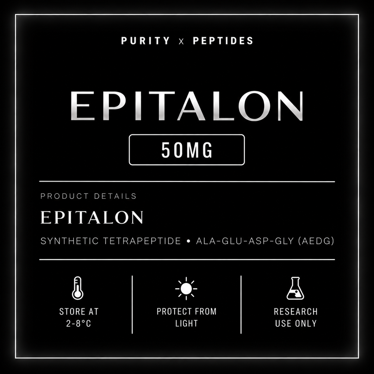 Epitalon tetrapeptide research compound information – Purity X Peptides